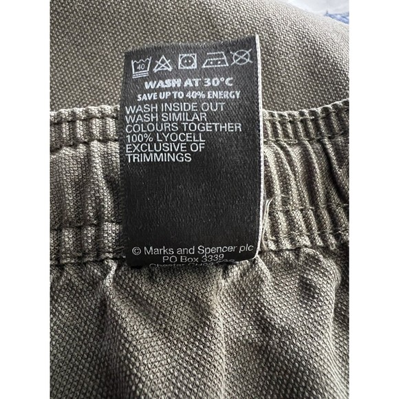 M&S Collection Pants Womens 16 Green Lyocell Pull On Drawstring Ankle Lounge - Picture 9 of 9